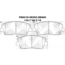 D1284-8401 (R) TACOS HYUNDAI SANTA FE 2009-KIA CARNIVAL 2007-SORENTO 2009-2015 TRASERO 58302-2MA00