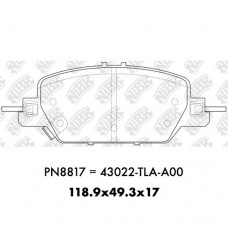 D2037-9268 TACOS (R) HONDA CRV 2017-2023 UR-V 2017- REAR PN8817 43022-TLA-A00 43022-THA-H00 43022-TNY-E00 118.9*49.3*17