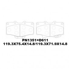 D611 TACOS TOYOTA PRADO 4RUNNER 1988-1996 HILUX 1989-1995 AD0799 AN-458WK HN-387L D2160 D2117 04491-35170 (119.2X72.4X17) (119.2X66.9X17) 04465-35140