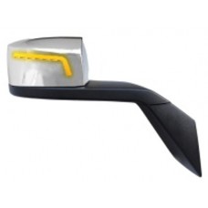 ESPEJO RETROVISOR CAPOT MENTIROSO VOLVO INTERNATIONAL FREIGHTLINER KENWORTH PETERBILT HINO FORD RH CROMO CON LUZ LED