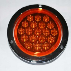 LAMPARA CHASIS EMPOTABLE 4 PULGADA AMBER 24 LED 12V-24V ARO CROMADA