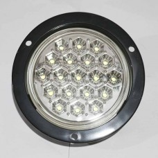 LAMPARA CHASIS EMPOTABLE 4 PULGADA BLANCA 24 LED 12V-24V ARO NEGRA LENTE TRANSPARENTE