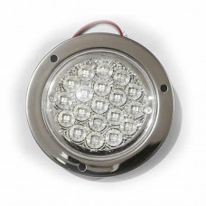 LAMPARA CHASIS REDONDA 4  12V 24V 19 LED  ROJA