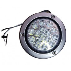 LAMPARA CHASIS REDONDA 4 PULGADA ARO CROMO LENTE BLANCO LED BLANCO 12V-24V HY-088H LED-44