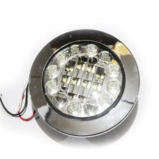 LAMPARA CHASIS REDONDA 4 PULGADA ARO CROMO LENTE LED BLANCO CENTRO BLANCO 12V-24V