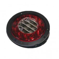 LAMPARA CHASIS REDONDA 4 PULGADA ARO CROMO LENTE LED ROJO CENTRO BLANCO 12V-24V HY-088HLED-67