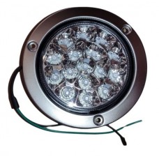 LAMPARA CHASIS REDONDA 4 PULGADA ARO CROMO LENTE VERDE LED VERDE 12V-24V HY-088H LED-44