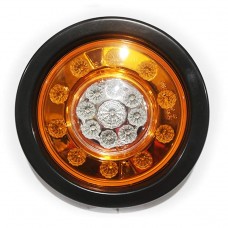 LAMPARA CHASIS REDONDO EMPOTABLE 4 PULGADA LENTE LED AMBER CENTRO BLANCO 12V-24V HY-088HLED-37