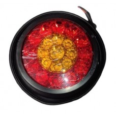 LAMPARA CHASIS REDONDO EMPOTABLE 4 PULGADA LENTE LED ROJO CENTRO AMBAR AMARILLO 12V-24V HY-088HLED-37 H37RED SD-2050-RED-YELLOW