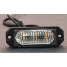 LAMPARA ESCOLTA FLASH PARA GRUA EQUIPO SEGURIDAD AMBULANCIA 3 LED DE 3W 12V-24V LENTE BLANCO LED AMBER 26 TIPOS PATRON DE FLASHEO BASE ALUMINIO NEGRO