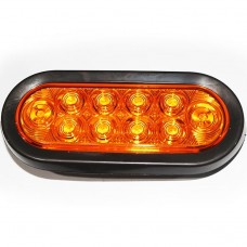 LAMPARA OVALADA 6 PULGADA AMBAR EMPOTABLE 10 LED PIRANHA 12V-24V SD-2019B-YELLOW