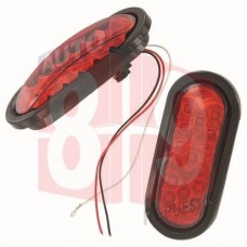 LAMPARA OVALADA 6 PULGADA ROJA EMPOTABLE 15 LED PIRANHA 24V CON FLASH