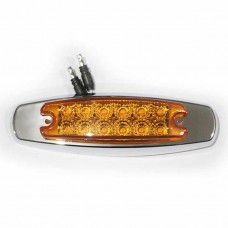 LAMPARA PILOTO 12 LED 12-24V AMBAR CUBIERTA CROMADA IA-12024A SD-4046-YELLOW