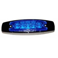 LAMPARA PILOTO 12 LED 12-24V AZUL CUBIERTA CROMADA SD-4046-BLUE IA-12024C