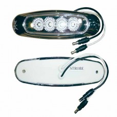 LAMPARA PILOTO FLASH 4 LED 12-24V BLANCA CUBIERTA CROMADA