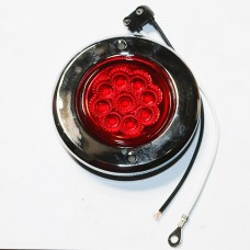 LAMPARA PILOTO REDONDA 2 1/2 PULGADA ROJO 12V-24V 9 LED CAUCHO Y COVER DE CROMO CON CONECTOR