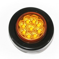 LAMPARA PILOTO REDONDA 2 PULGADA AMBER 12V-24V 9 LED CON REFLECTOR Y CONECTOR