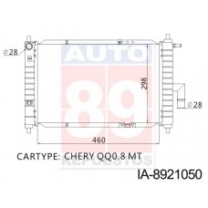 RADIADOR CHERY QQ 800CC CHEVROLET SPARK MT 96314162 IA-8921050 96322941 11027-16 460*298*16