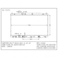 RADIADOR HONDA CRV 2010-2011 2.4L AT 425X728X26 17171