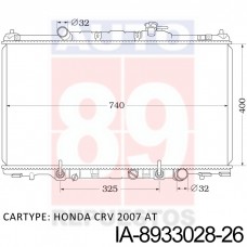 RADIADOR HONDA CRV RD5 AT 2007- 19010-PPA-A51 IA-8933028-26 33028-26 400*735*26 17093