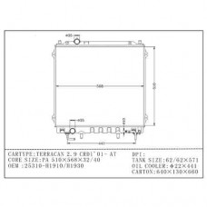 RADIADOR HYUNDAI TERRACAN 2.9 CRDI 2001- AT 25310-H1910 H1930 510X568X40 21177