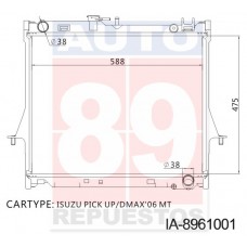 RADIADOR ISUZU PICK UP  DMAX MT 8-97333-351-0 IA-8961001 = IA-896002 = IA-896007 = IA-896009 475*588*26 13002K 8-97333-351-0