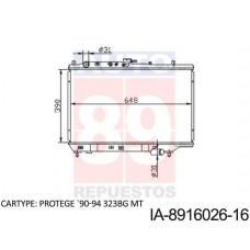 RADIADOR MAZDA 323 MT 1990-1994 BP26-15-200F 16026 390X648X16