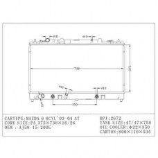 RADIADOR MAZDA 6 2003-2004 AT AJ58-15-200E 16075A 375X738X26