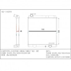 RADIADOR MITSUBISHI FUSO CANTER 4M50 4M51 MT 2002- 525x518x48 ME-403820