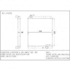 RADIADOR MITSUBISHI FUSO CANTER 4M50 4M51 MT 2002- 625x518x48 ME-417292