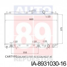 RADIADOR MITSUBISHI GALANT AT MR-356528 31030-16 375X669X16 14041