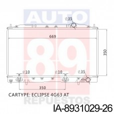 RADIADOR MITSUBISHI GALANT ECLIPSE AT MB-538506 31029-26 350X669-X26