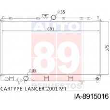 RADIADOR MITSUBISHI LANCER  2001- MT MR-968857 MR-968858 IA-8915016 IA-8931001-16 31001-16 375*691*16 14068