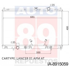 RADIADOR MITSUBISHI LANCER 2001- 2007- APM AT IA-8915059 400*691*26