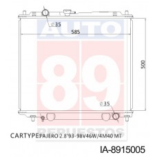 RADIADOR MITSUBISHI MONTERO 2800 V46W 4M40 MT 1994- 2000 MB-890954 MB-890955 IA-8915005 14126 500X598X32