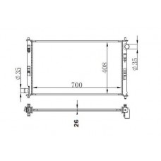 RADIADOR MITSUBISHI OUTLANDER 2007- LANCER 2007- MT 1350A050 1350A294 14162 408X700X26