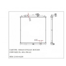 RADIADOR NISSAN CIVILIAN BUS 2009- MTM 600X588X36 15344 21410-WK200 IA-8915344