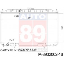 RADIADOR NISSAN SENTRA B15 N16  MT 21410-4M200 16400-4M403 16400-4M417 16400-4M400 4M703 21410-4M403=IA-8932002-16 360*688*16 15016K