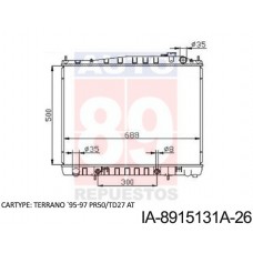 RADIADOR NISSAN TERRANO TD27 1995- AT 21460-0W805 0W811 4W017 15131A 32019-26 500X688X26