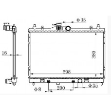 RADIADOR NISSAN TIIDA C11X HR16DE ATM 2007- VERSA C11X MR18DE ATM 2006- 21460-QD500 21460-ED000 21460-ED500 21460-EM30A 21460-ZW40B 15379 380X590X16