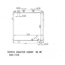 RADIADOR TOYOTA COASTER HZB40 HZB41 IHZ ATM 4TOMAS 1993-2004 550X578X36 12540DEJR 12384A 16400-17200 16400-17231 16400-17032