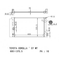 RADIADOR TOYOTA COROLLA ZRE144G MT 2007- 16400-22160 IA-8910167 IA-8934171-16 IA-8934172-16 12390K