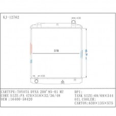 RADIADOR TOYOTA DYNA 14B 15BF DIESEL MTM 1995-2002 470X518X48 16400-58420 IA-8912762