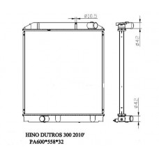 RADIADOR TOYOTA DYNA HINO 300 W04D MTM W412L WU422L 2006-2011 600X558X32 16400-58640 16400-58641 16400-58770 16400-78280 16400-0W060 16400-58731 16400