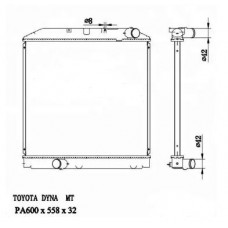 RADIADOR TOYOTA DYNA WU410 420 2007- HINO DUTRO 300 MT 558*625*32 12778K 16400-78271