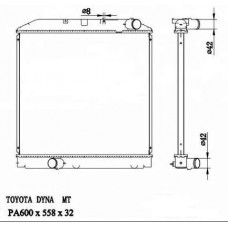 RADIADOR TOYOTA DYNA WU410 WU420 MTM 2007 16400-78270 12921 568X600X32