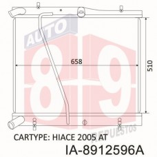 RADIADOR TOYOTA HIACE 2005-ALUMINIO  3 SALIDA AT  510*658*36 12596