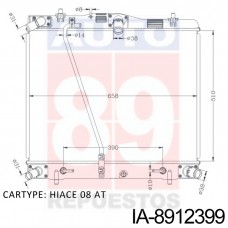 RADIADOR TOYOTA HIACE 2006-  AT 4 TOMAS 510*658*36 IA-8910128 12400 IA-8912399