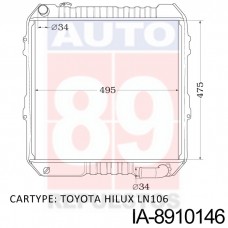 RADIADOR TOYOTA HILUX LN106 2.4 DIESEL IA-8910146 475*528*32