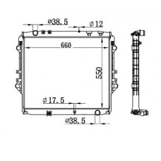 RADIADOR TOYOTA HILUX REVO GUN125L GUN126L GUN135L KUN125L KUN126L KUN135L FORTUNER GUN 165L MTM 2015- 16400-0L431 16400-0L433 16400-0L450 550X648X32